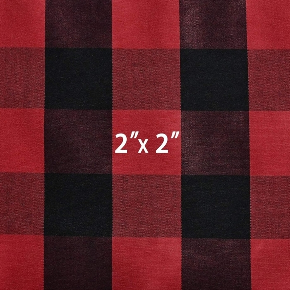 Red and Black Plaid Kitchen Curtains for Cabin or Lodge 29"x37" - Picture 5 of 9